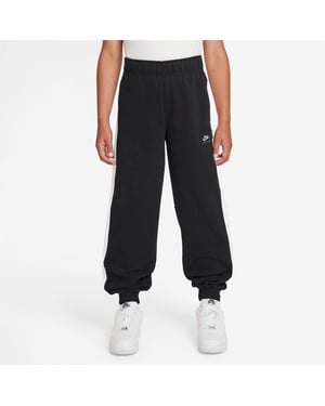 Nike Joggingbyxor i fleece med färgblock för barn (Svart/vit)