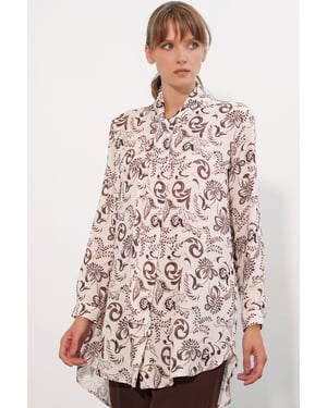 Lange Bloemige Viscose Blouse