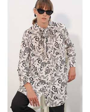 Lang Bloemig Viscose Shirt