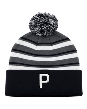 Puma WRMLBL Stripe Pom Navy/Grey Golf Beanie