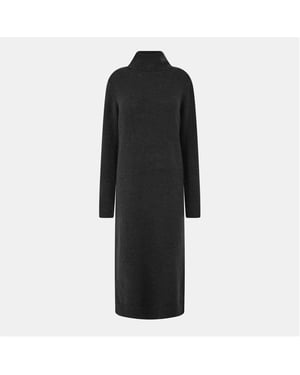 Pieces Gebreide coltrui-jurk voor dames (Zwart)