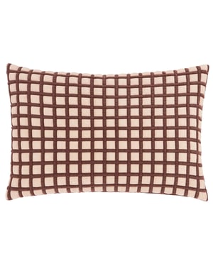 Furn Softie Grid Quilted Cushion Cover, Chocolate/Sand