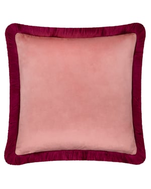 Furn Halo Fringed Velvet Cushion Cover, Slipper/Burgundy