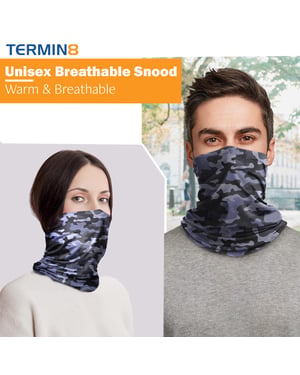 Termin8 Unisex Winter Grey Camo Snood