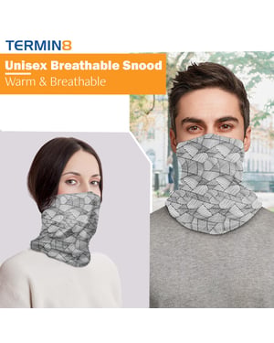 Termin8 Unisex Winter Grey Geo Snood