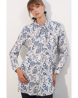 Lange Bloemen Viscose Shirt