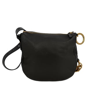 Burberry Small Knight Shoulder Bag in Black Calf Leather