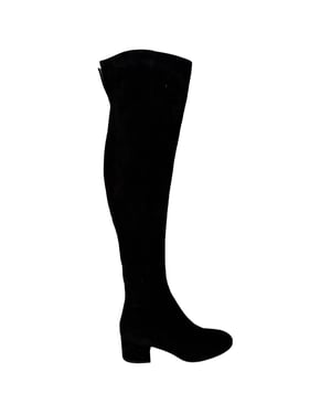 Gianvito Rossi Block-Heel Knee-High Boots in Black Suede