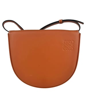 Loewe Heel Small Pouch in Brown Leather
