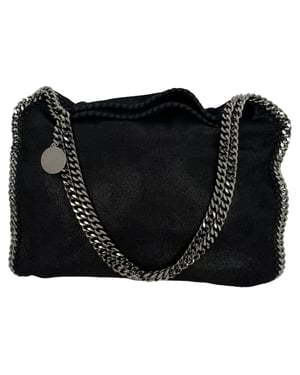 Stella McCartney Liten Falabella Tote-väska i Svart Shaggy Deer