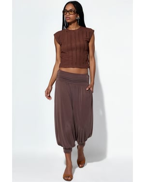 Women's Modal Polyester Capri Salwar Trousers