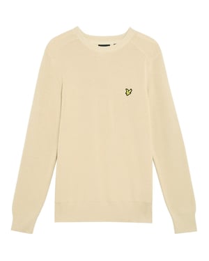 Heren Lyle And Scott Geribbelde Ronde Hals Raglan Mouwtrui in Grijs Taupe