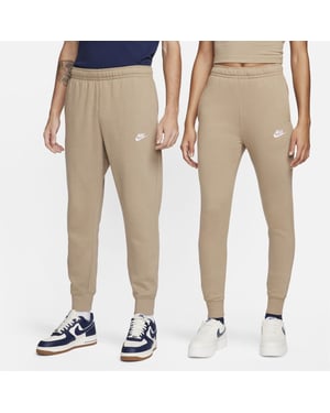 Men's Nike Sportswear Club Fleece Jogging Pants in Khaki/White