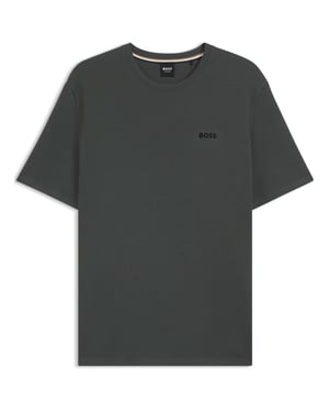 Men's Boss Bodywear Waffle T Shirt with Structured Design in Open Green 345