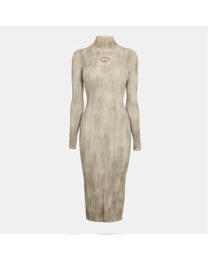 Women's Diesel Zary C High Neck Long Sleeve Maxi Dress in Brushed Nickel