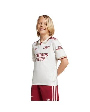 Boys adidas Arsenal Third Shirt 2025 2026 Juniors in White/Red