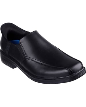 Skechers Caswell Frantone Läder Svarta Slip-On Skor För Män
