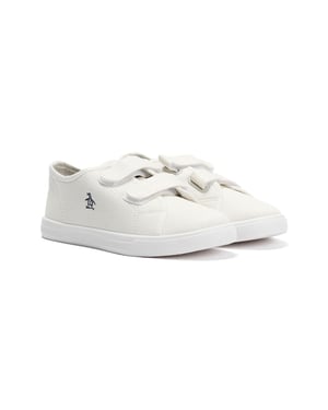 Penguin Junior Sparton Hook and loop Textiel Witte Sneakers