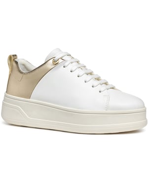 Geox D SPHERICA ECUB-2 Damernas Vita/Ljusguld Sneakers