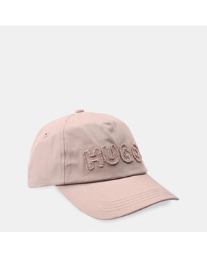 Accessories Hugo FR Cap with Raw Edge Logo in Beige