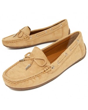 Montevita platte mocassins voor dames, beige kleur
