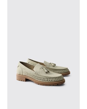 Faux Suede Weave Track Sole Loafer