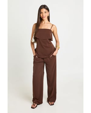 Square Neck Double Layer Top and Trouser Co Ord