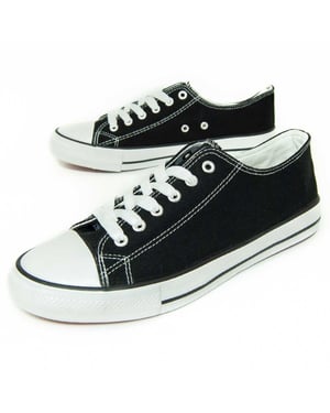 Montevita casual sneaker voor heren, zwart met witte zool