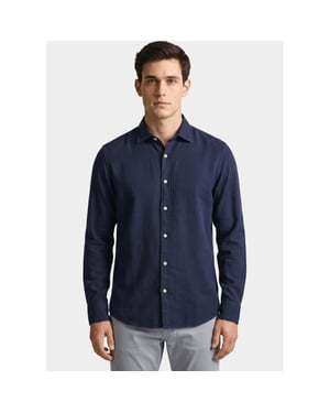 Blue Coast Overhemd heren 100% linnen, regular fit 118l/0060 navy
