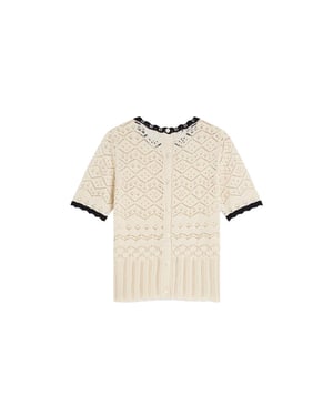Summum 7s8006-70078 short sleeve sweater ajour kni