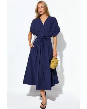 Casual V-hals Midi Shirtjurk