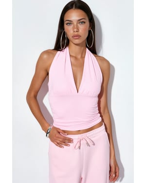 Fitted Halterneck Tie Top