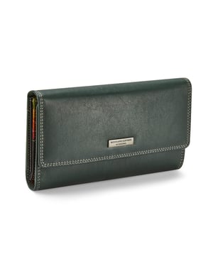 Women’s Genuine Leather Purse Multi Card RFID Wallet in Green