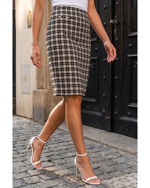 Check Stretch Skirt