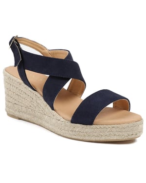 Jones Bootmaker Romilly Leather Wedge Heeled Espadrilles