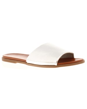 Platino Womens Flat Sandals Selene Slip On silver