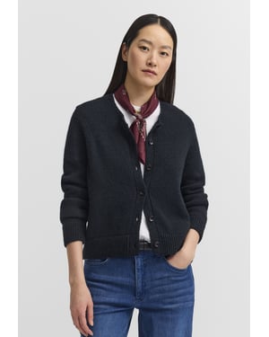 Bugatti Damen Vest van alpaca-mix met ronde hals