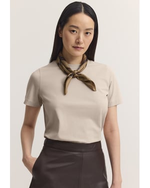Bugatti Damen T-shirt van katoen-stretch met ronde hals