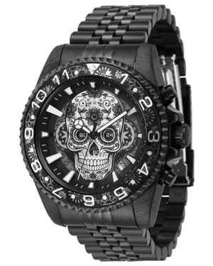 Invicta Pro Diver 43753 Herenhorloge - Quartz Uurwerk - Roestvrij Staal met Zwarte Wijzerplaat - 43 mm