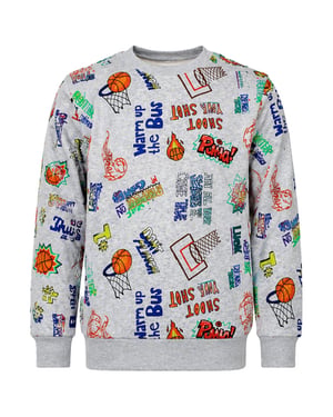 Puma HOOPS AOP Kids Grey Sweater