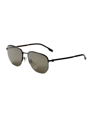 BOSS1538-F-SK-R80-57 Hugo Boss Heren 57mm Matte Donker Ruthenium Zonnebril BOSS1538-F-SK-R80-57