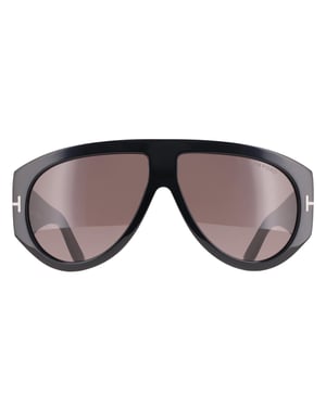 Tom Ford Aviator Mens Shiny Black Grey Light Mirror Bronson FT1044