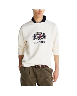 Tommy Hilfiger Mens ICON INTERLOCK HWK Sweatshirt Crew Neck Casual Cotton