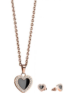 Bering Time 428-712-BLACK Ladies Necklace and Earrings Gift Set