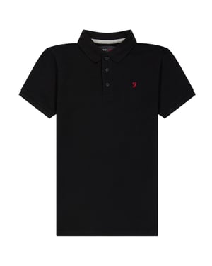 Farah Bugsworth-poloshirt met korte mouwen en borduursel voor jongens (Zwart)