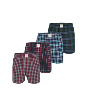 Phil & Co Heren wijde boxershorts mulitpack 4-pack geruit