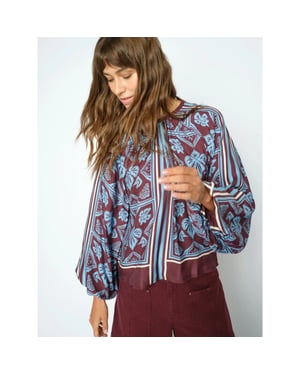 Mos Mosh 181040 278 mosmosh mmmilkey linocut blouse port royale