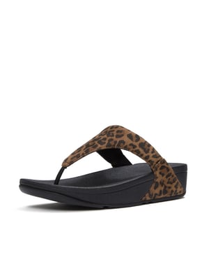 FitFlop Lulu suede leopard toe-post sandals