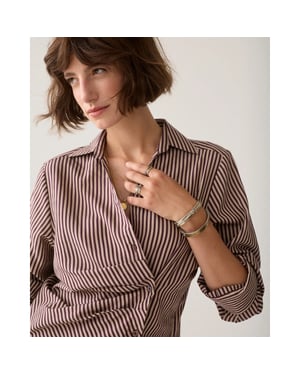 Summum 2s3532-12491 335 blouse two tone stripe small dark burgundy
