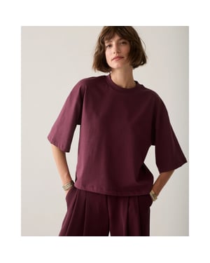 Summum 3s5332-30799 335 tee heavy jersey dark burgundy
